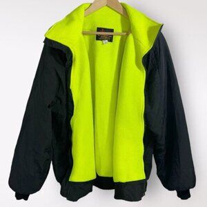 VTG California Imperial | L-XL Windbreaker Bomber‎ Sherpa Lined Jacket Neon Warm